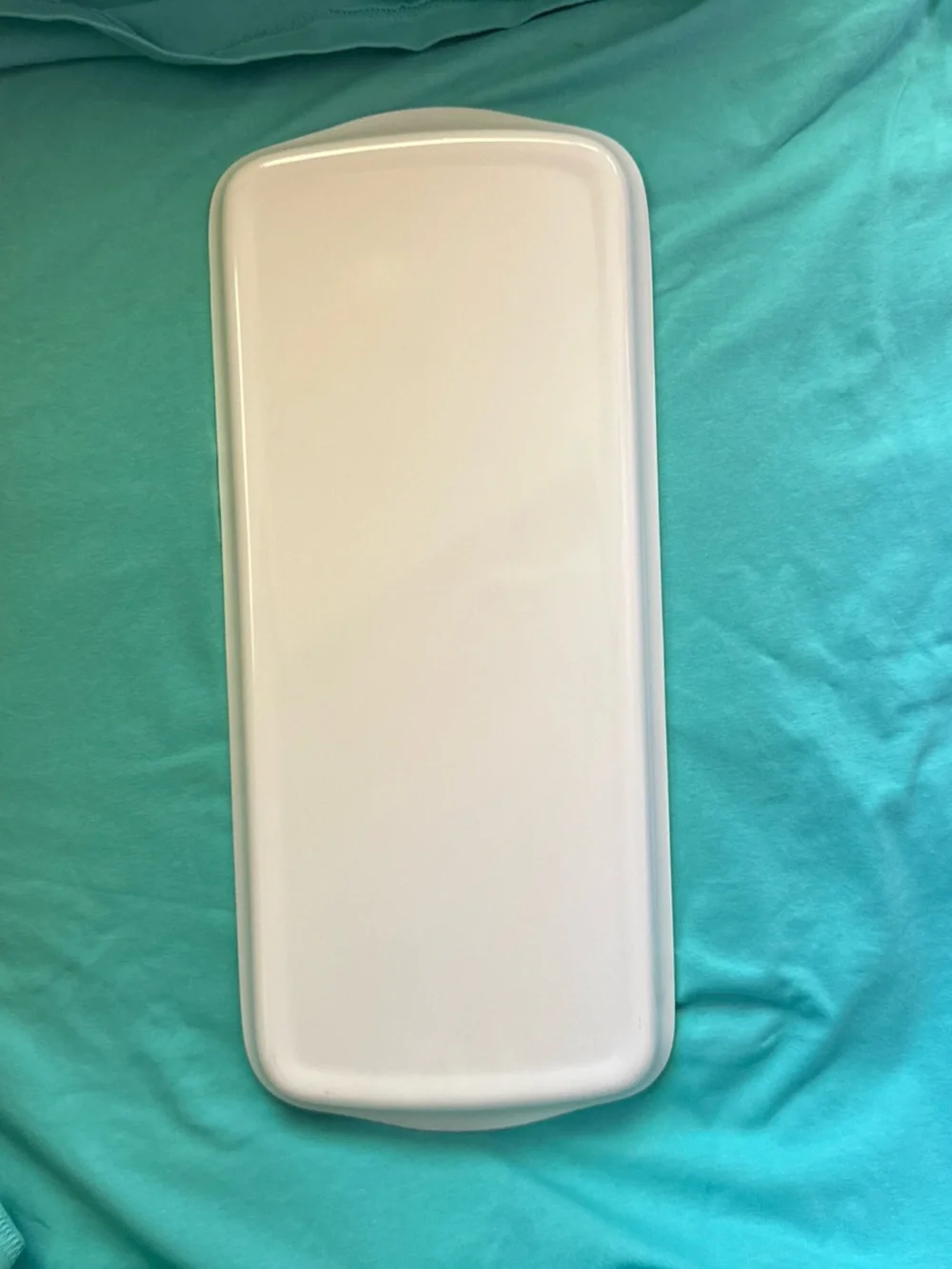 Hummingbird melamine Serving Tray in Teal and White 14.5”x6”